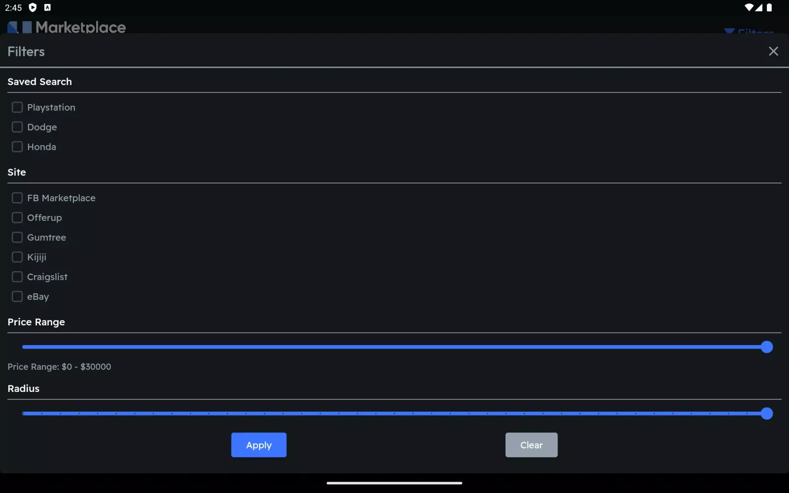 ภาพหน้าจอของ Marketplace Monitor