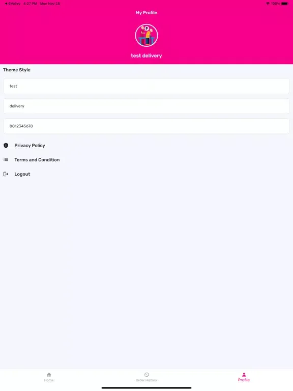 Ảnh chụp màn hình của PaHoy Driver iPad 