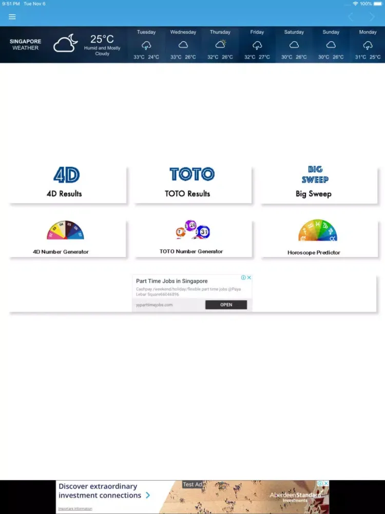 TOTO 4D Bigsweep Results iPad  스크린샷