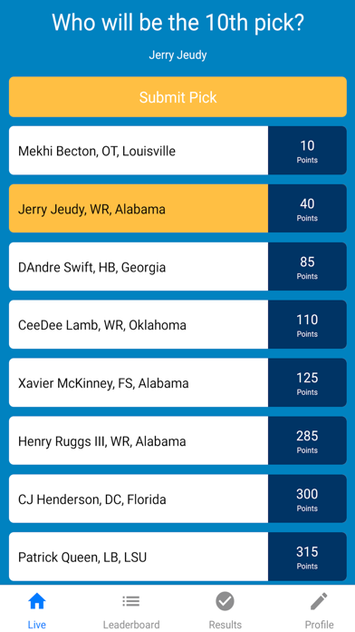 Markit - NFL Draft Contest 스크린샷
