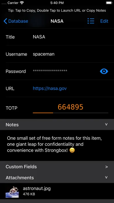 ภาพหน้าจอของ Strongbox Pro