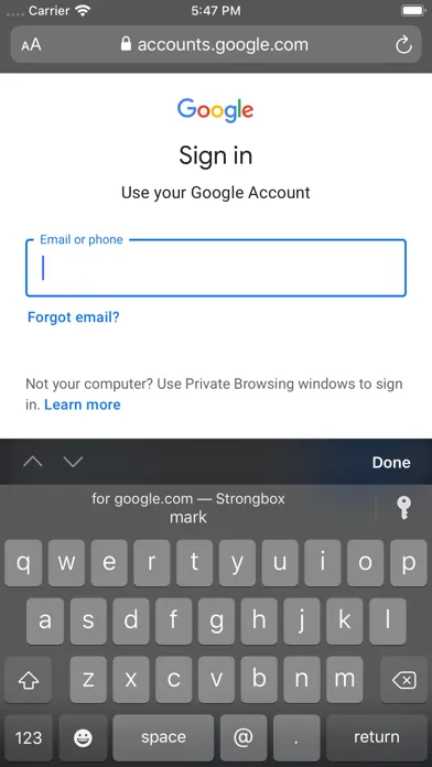 ภาพหน้าจอของ Strongbox Pro
