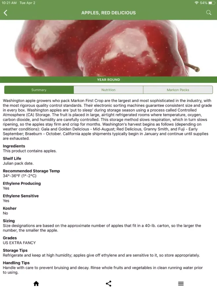 Markon's Produce Guide iPad  स्क्रीनशॉट