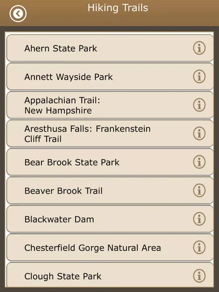 New Hampshire Camps Guide iPad  Screenshots