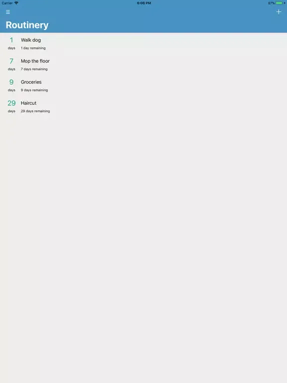 Zrzuty ekranu Routinery iPad 
