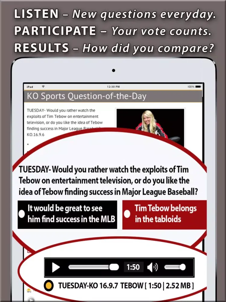 Radio Question of the Day: Sports, Food, Culture… iPad  Screenshots