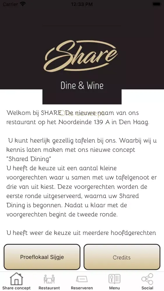 Capturas de tela do Share Dine & Wine