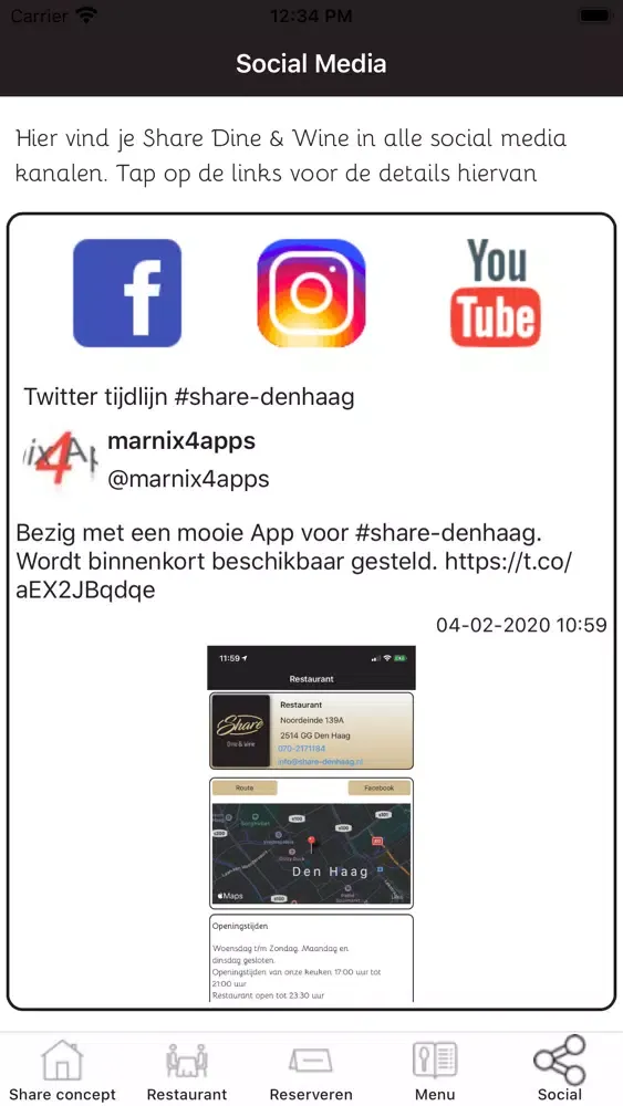 Capturas de tela do Share Dine & Wine