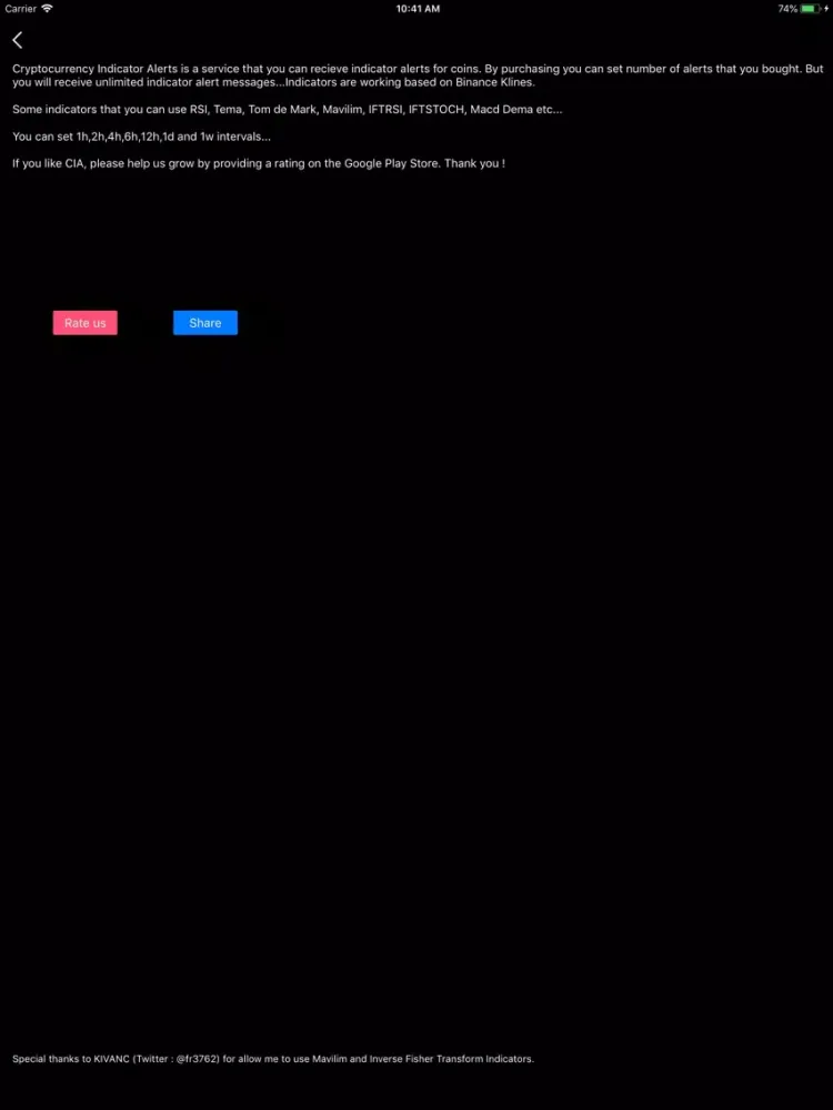 Crypto Indicator Alerts iPad 应用截图