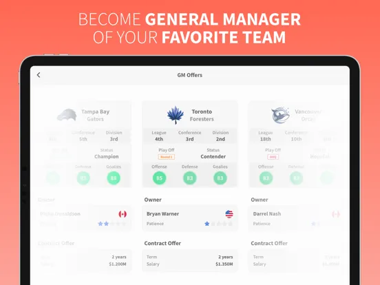 Puck Drop 2: Hockey Manager iPad 应用截图