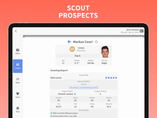 Puck Drop 2: Hockey Manager iPad 应用截图