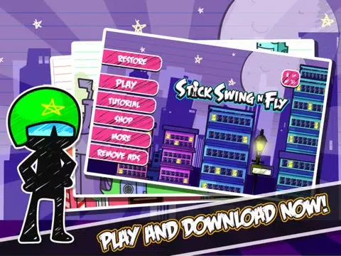 Capturas de tela do Stick Swing N Fly - Multiplayer Tight Rope StickMan Game iPad 