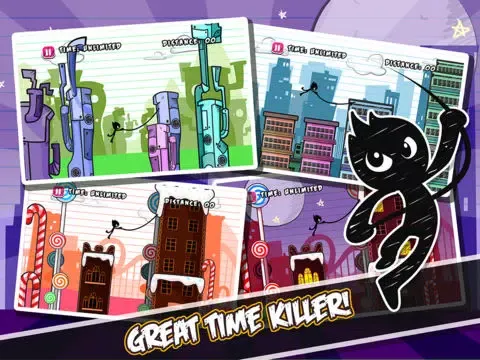 Capturas de tela do Stick Swing N Fly - Multiplayer Tight Rope StickMan Game iPad 