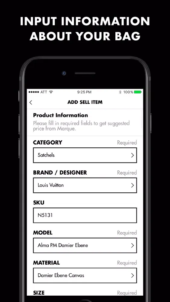 Tangkapan layar Marque App
