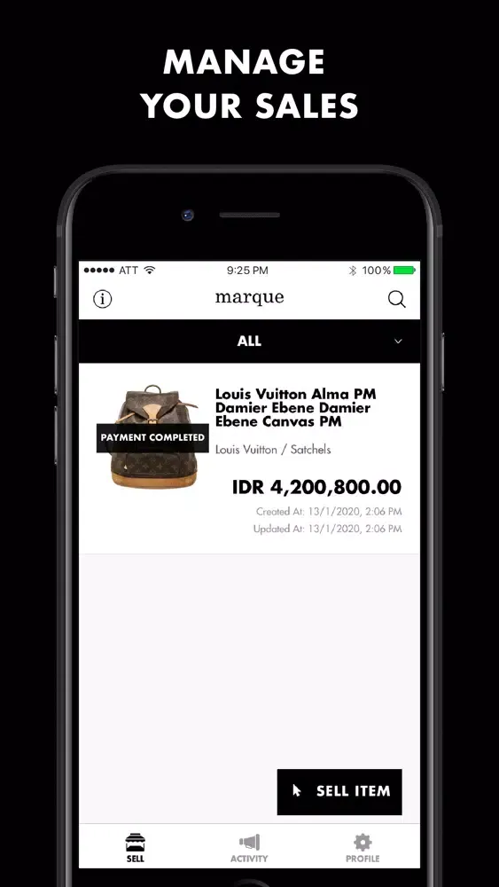 Tangkapan layar Marque App