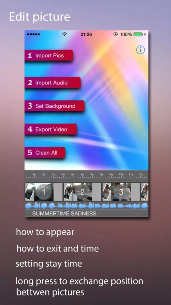Tangkapan skrin PicsToVideo - MV