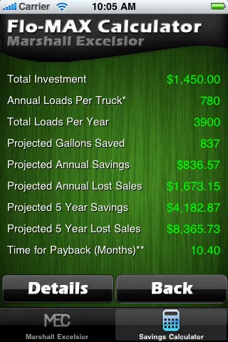 FloMax LE Savings Calculator 스크린샷