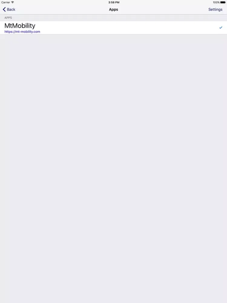 Ảnh chụp màn hình của MtMobility MobileScan iPad 
