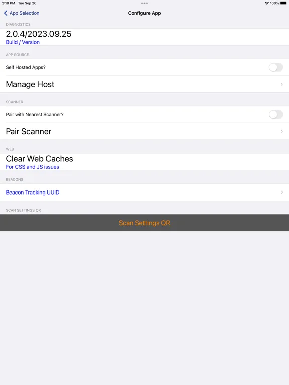 Tangkapan layar MobileScan 23 iPad