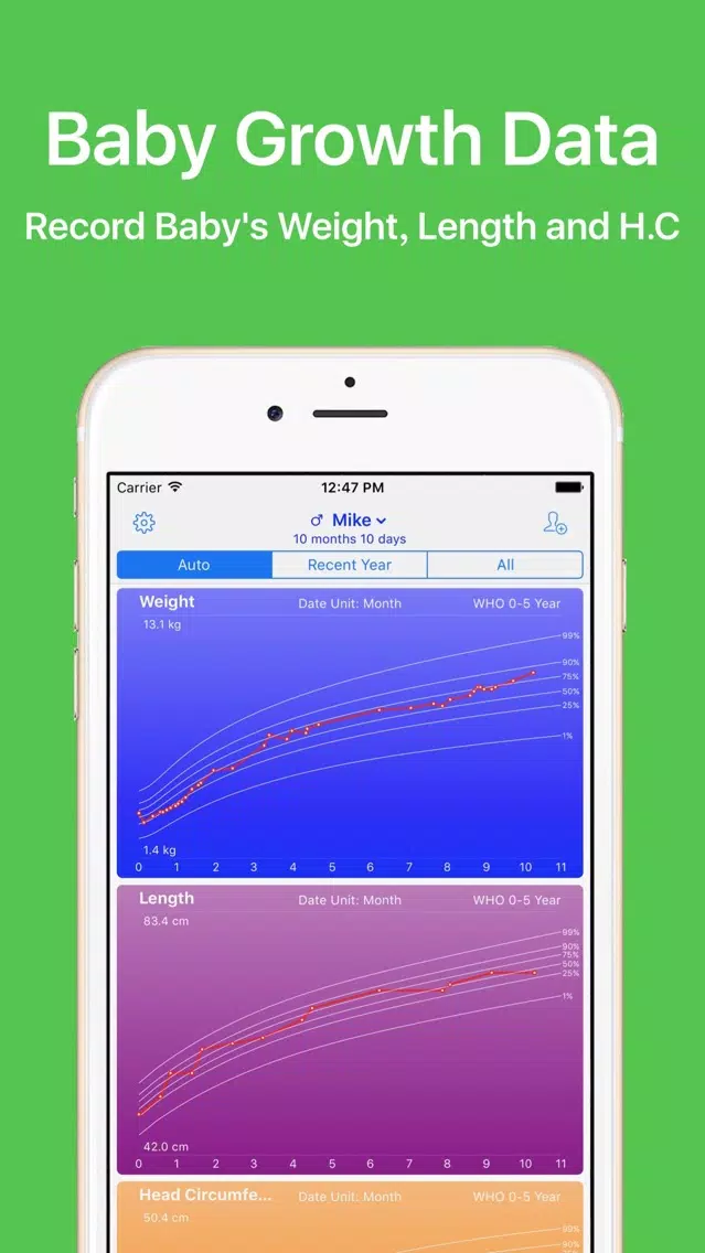 Growth - Baby Growth Data Recorder Screenshots