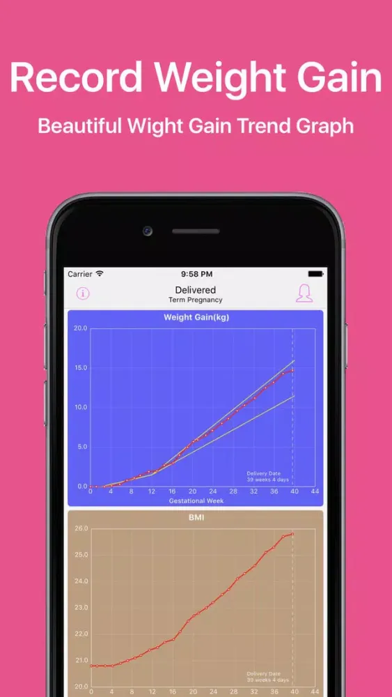 Mom Weight - Pregnancy Weight Gain Recorder Screenshots