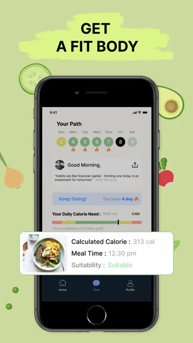 Captures d'écran de FoodLog : Calorie Tracker