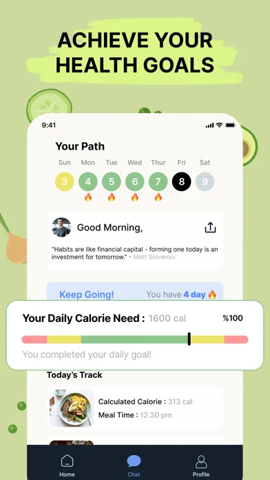 Captures d'écran de FoodLog : Calorie Tracker