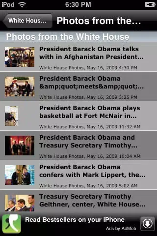 Capturas de tela do Obama Administration - White House News