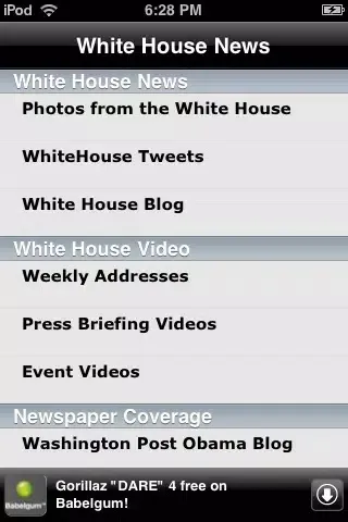 Capturas de tela do Obama Administration - White House News