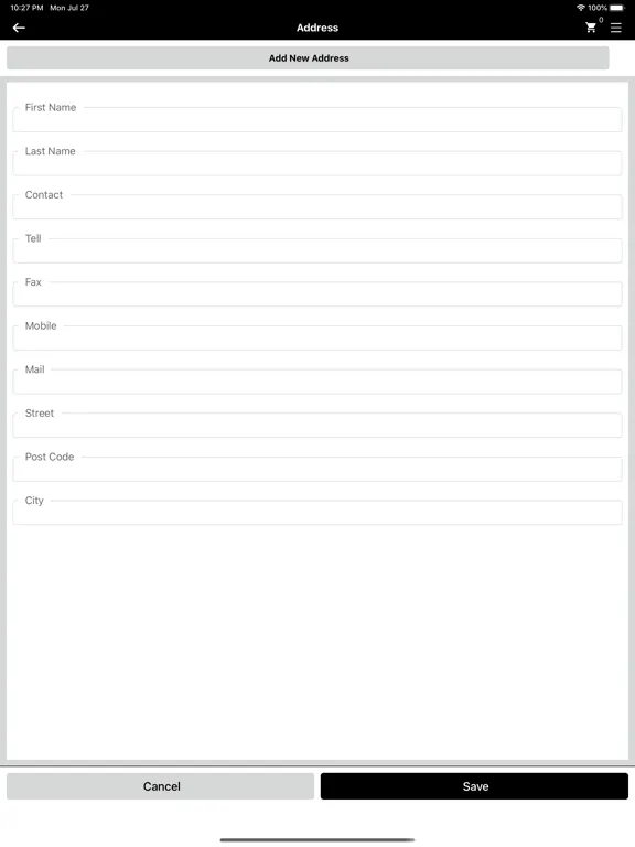 Blueline Bestell App iPad  Screenshots