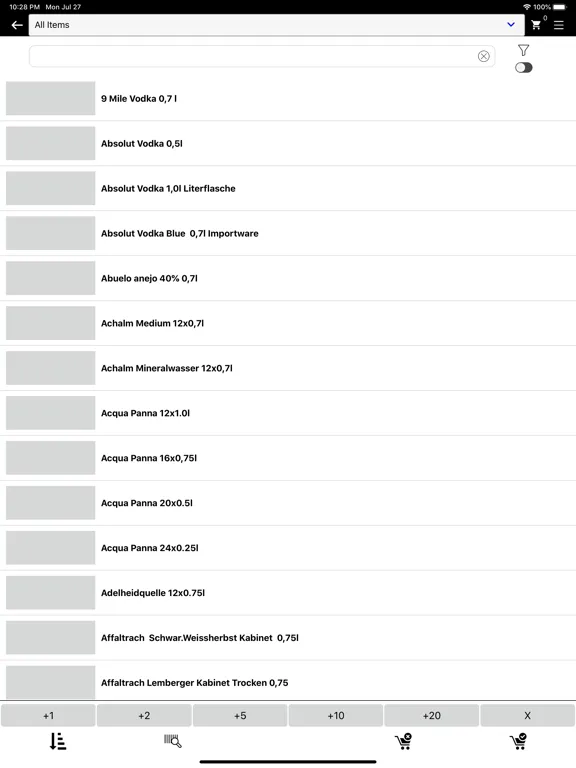 Blueline Bestell App iPad  Screenshots