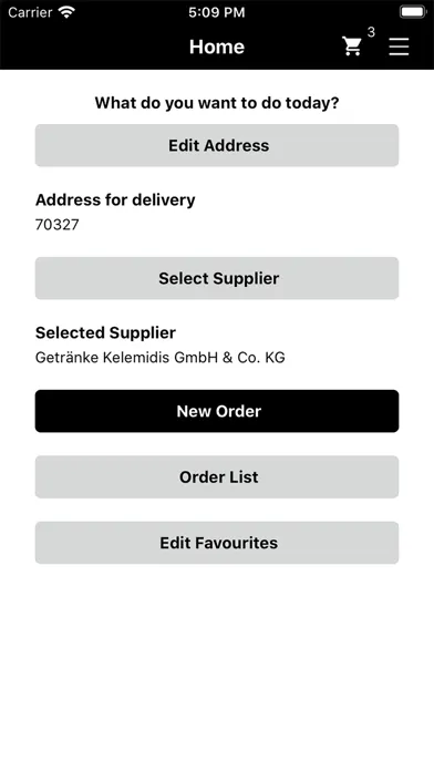 Blueline Bestell App Screenshots