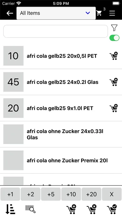 Blueline Bestell App Screenshots