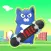 Little Kitty on a skateboard , the cat skate simulator - FREE