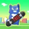 Little Kitty on a skateboard , the cat skate simulator - FREE