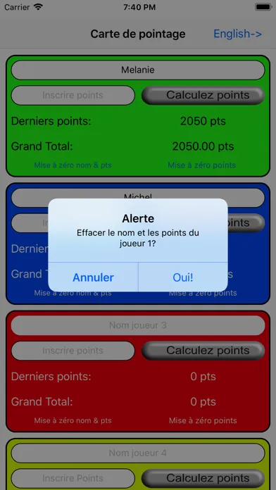 Score Card - Carte de pointage Screenshots