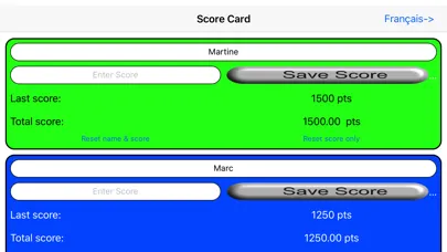Score Card - Carte de pointage Screenshots