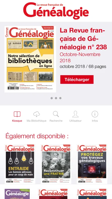 Screenshot di Revue Française de Généalogie