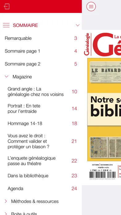 Screenshot di Revue Française de Généalogie