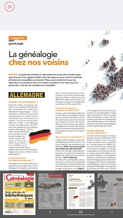 Screenshot di Revue Française de Généalogie