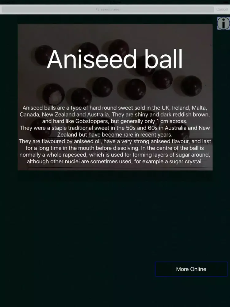 Chocolates & Sweets Dictionary iPad  স্ক্রিনশট