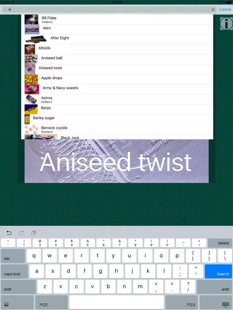 Chocolates & Sweets Dictionary iPad  স্ক্রিনশট