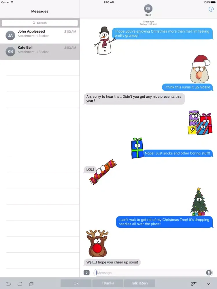 Ảnh chụp màn hình của Grumpy Xmas Stickers for Christmas iPad 