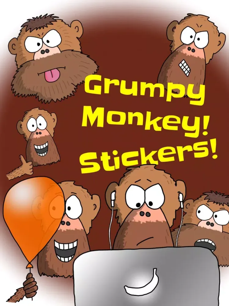 Grumpy Monkey Stickers iPad  スクリーンショット