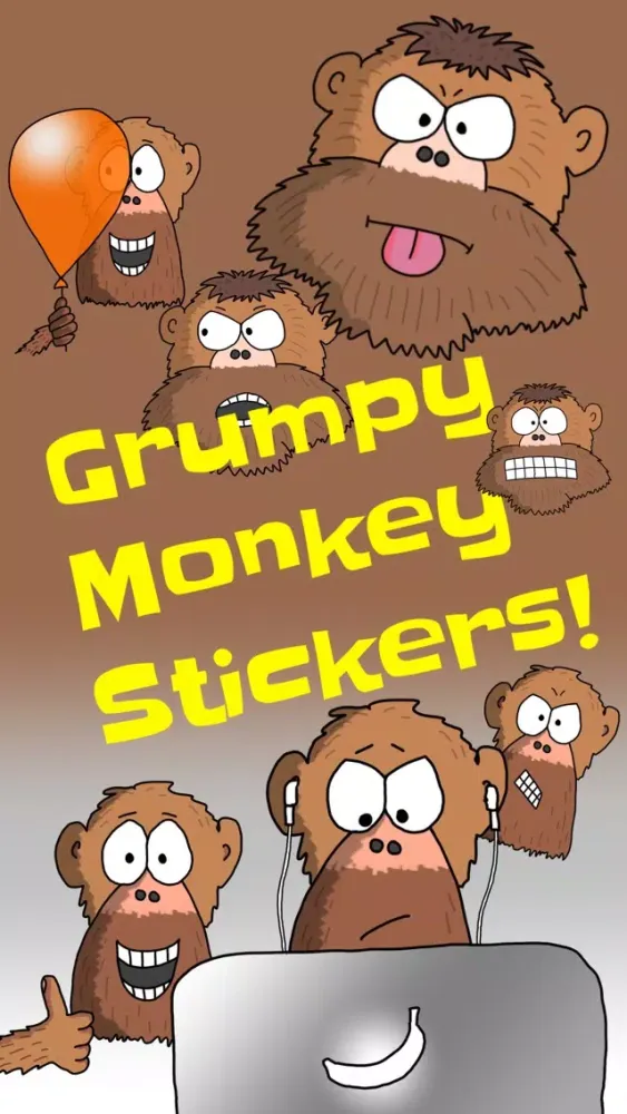 Grumpy Monkey Stickers スクリーンショット