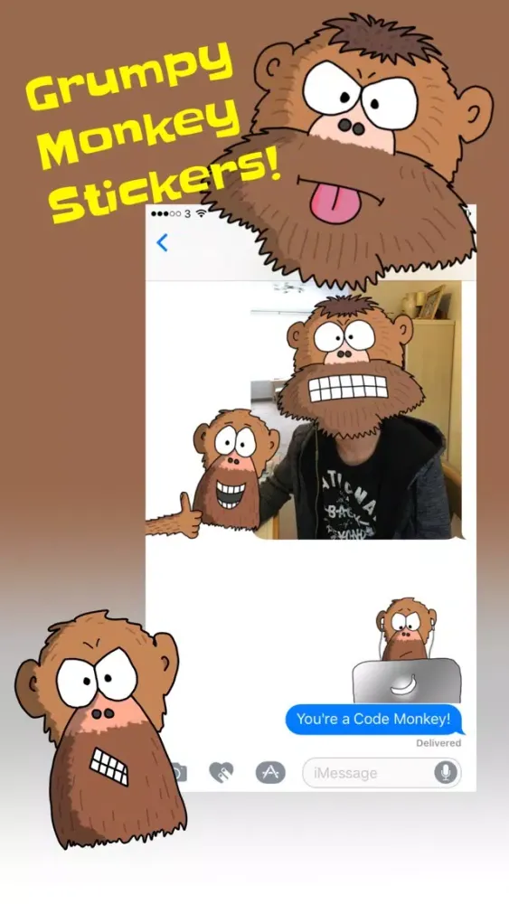 Grumpy Monkey Stickers スクリーンショット