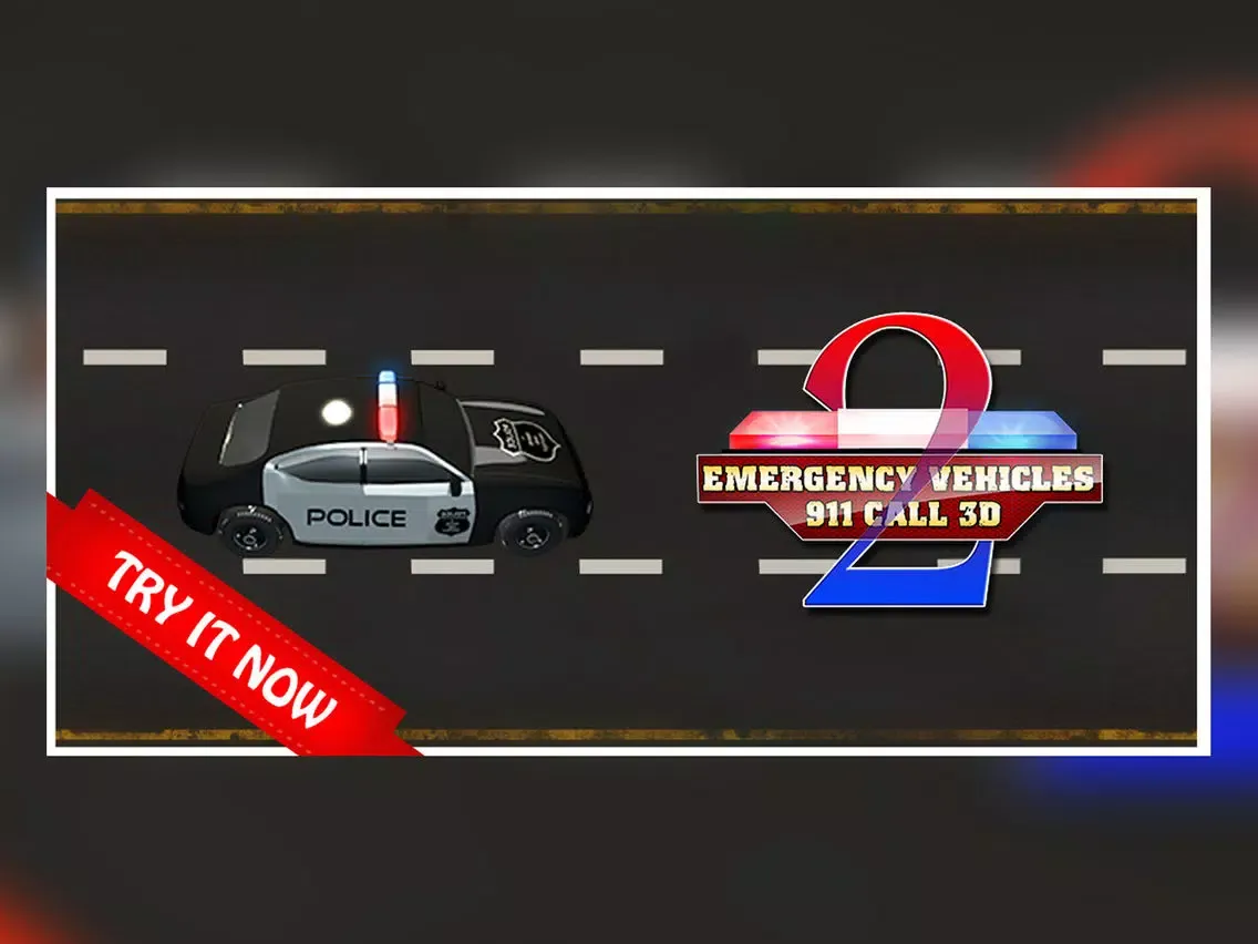 Capturas de tela do Emergency Vehicles 911 Call 2 - The ambulance, firefighter & police crazy race - Free Edition iPad 