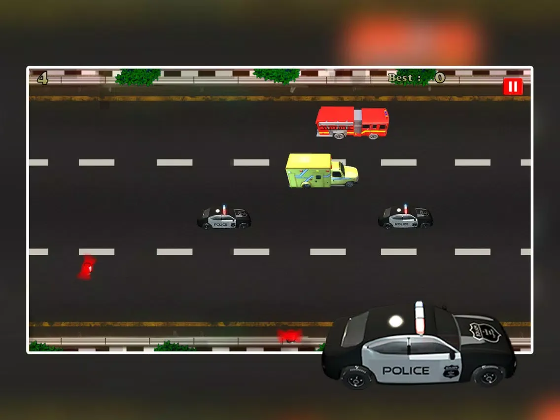 Capturas de tela do Emergency Vehicles 911 Call 2 - The ambulance, firefighter & police crazy race - Free Edition iPad 