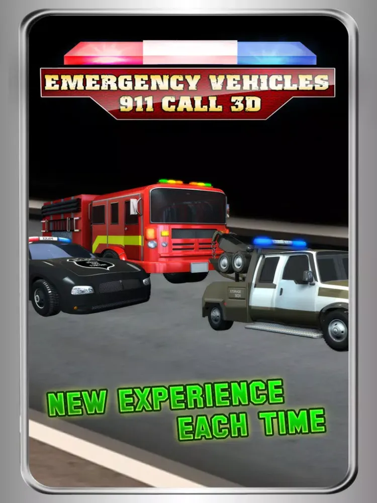 Emergency Vehicles 911 Call - The ambulance , firefighter & police crazy race - Free Edition iPad Screenshots