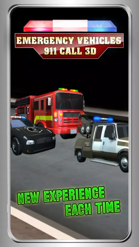 Emergency Vehicles 911 Call - The ambulance , firefighter & police crazy race - Free Edition Screenshots